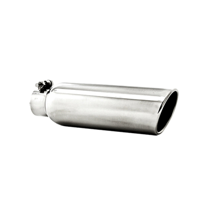 MBRP T5147 Exhaust Tip - 3.5" OD; 2.25" inlet; 12" length; Angled Cut Rolled End; Clampless-no weld | T304 Stainless