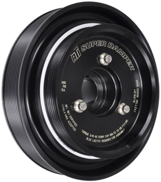 ATI Performance Products 918485 Super Damper Harmonic Balancer 8.90 in Aluminum 6/10 Groove 10% Overdrive for 2015-2023 Dodge Challenger / Charger Hellcat, Jeep Grand Cherokee Trackhawk (6.2L Supercharged Hemi)
