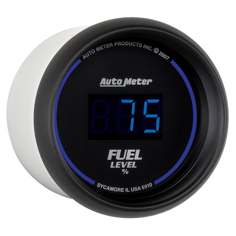 AutoMeter 6910 Cobalt Digital 52mm Black Programmable Fuel Level Gauge
