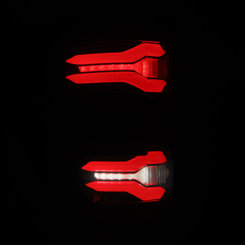 AlphaRex 653050 21-23 Ford F-150 LUXX LED Taillights - Black Red with BLIS