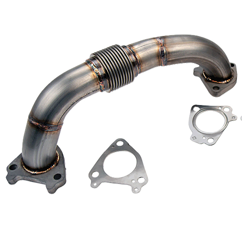 Wehrli Custom Fabrication WCF100652 2in Stainless Steel Driver Side Up Pipe & Gaskets (Single/Twin Turbo) for 2001-2016 Chevrolet Silverado / GMC Sierra 2500 HD / 3500 HD Duramax