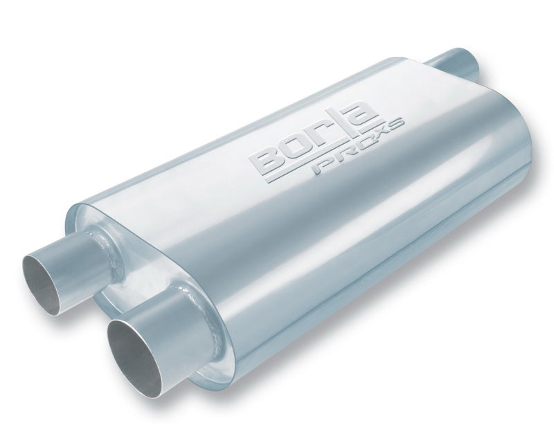 Borla 40474 Universal Oval Transverse Single 3in Inlet/2.5in Outlet 19in x 10.25in x 5.5in Turbo Muffler - #40474