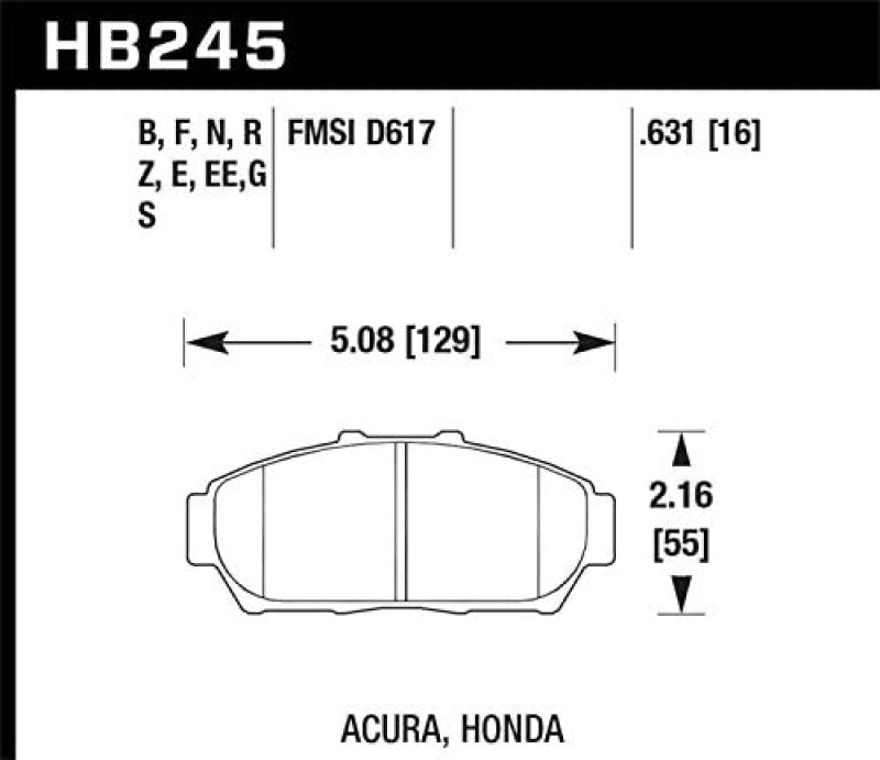 Hawk Performance HB245D.631 ER-1 Motorsport Brake Pads