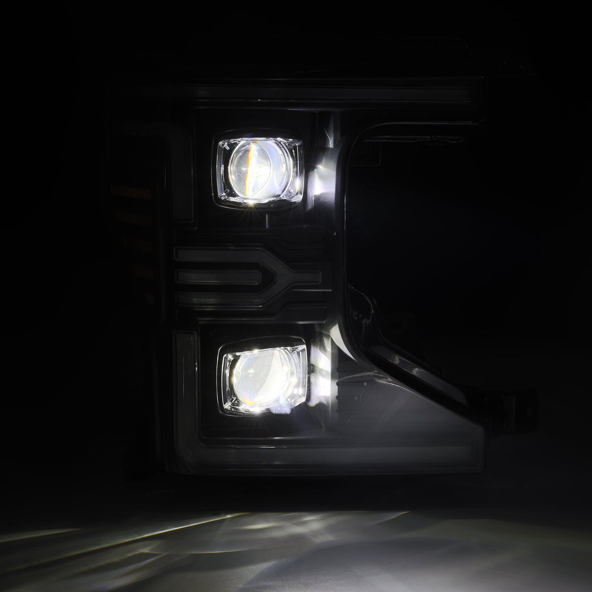 AlphaRex 880341 20-22 Ford F-250/350/450/550 SD LUXX-Series LED Projector Headlights Bk with Activation Light Sequential Signal & Switchback DRL