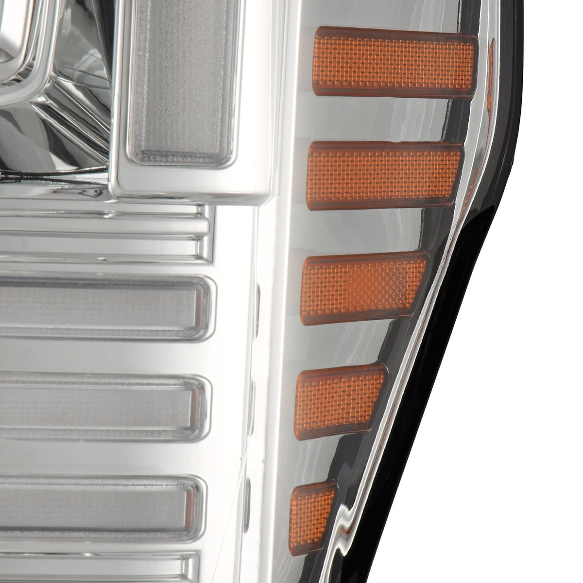 AlphaRex 880342 20-22 Ford F-250/350/450/550 SD LUXX-Series LED Projector Headlights Chrome with Sequential Signal & Switchback DRL