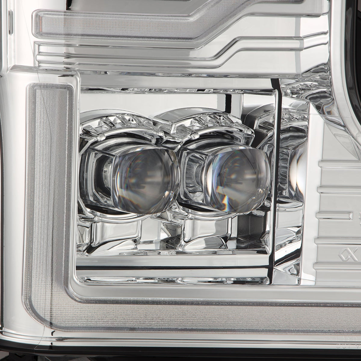 AlphaRex 880339 20-22 Ford F-250/350/450/550 SD NOVA-Series LED Projector Headlights Chrome with Sequential Signal & Switchback DRL