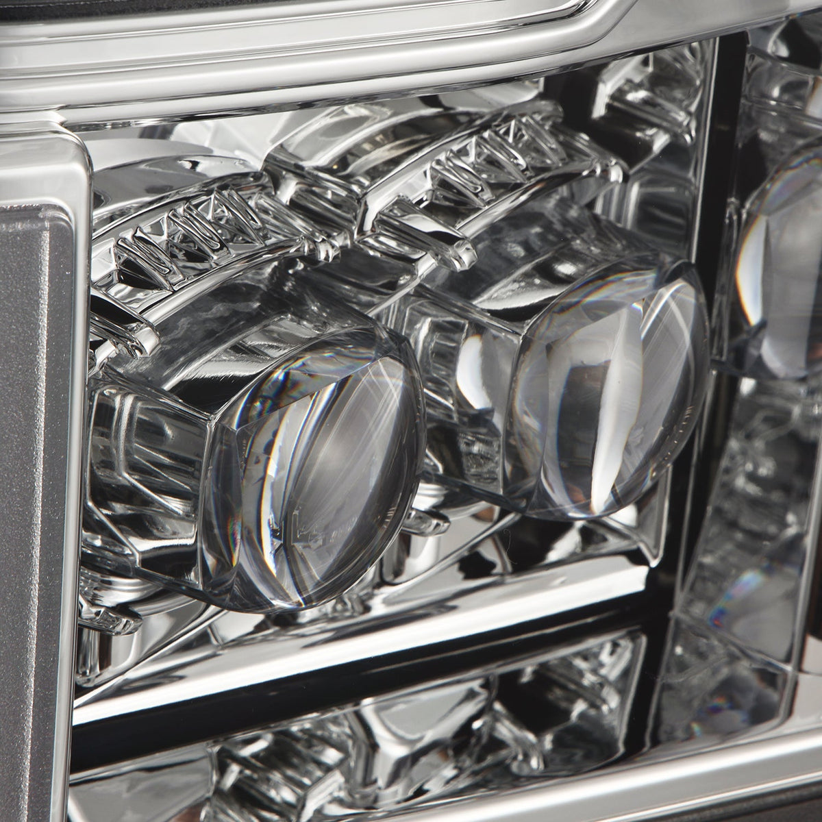 AlphaRex 880339 20-22 Ford F-250/350/450/550 SD NOVA-Series LED Projector Headlights Chrome with Sequential Signal & Switchback DRL