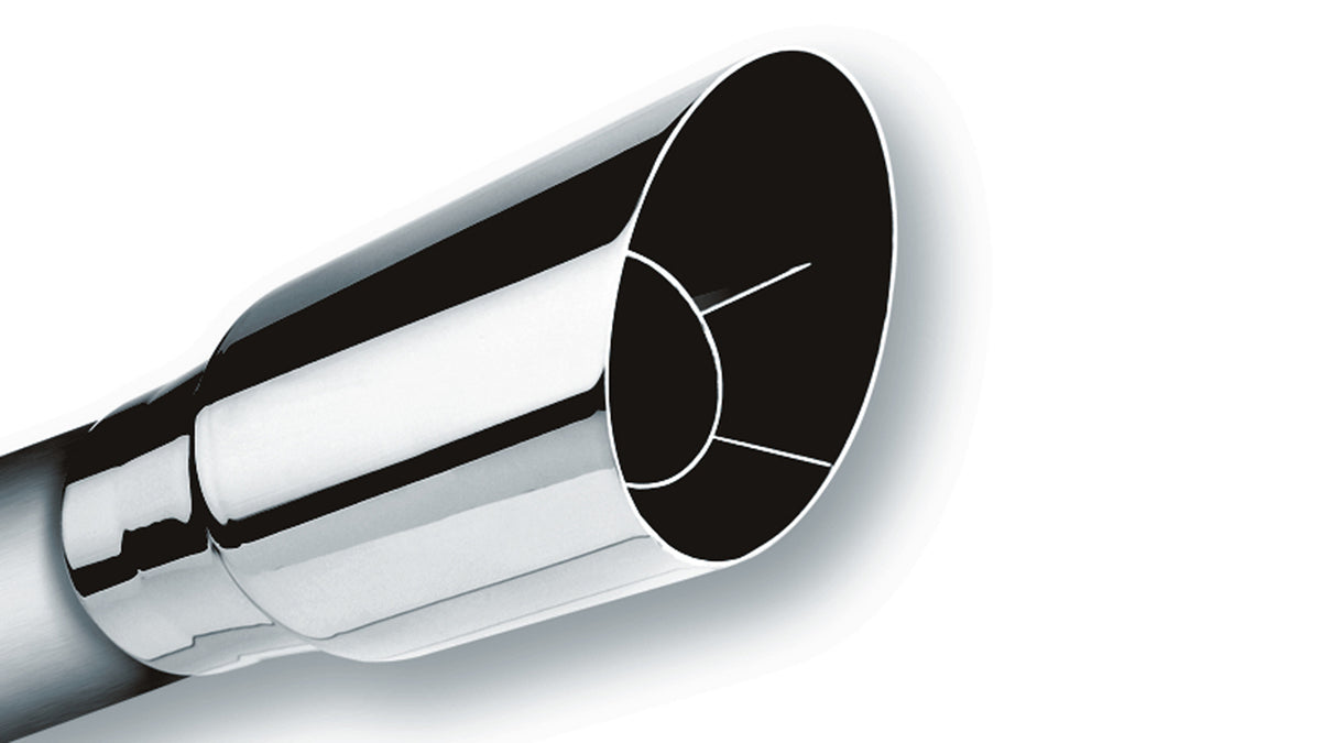 Borla 20120 Polished Exhaust Tip Single Round Angle-Cut (2.5 in Inlet, 3.5 in Outlet)