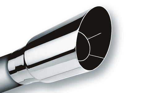 Borla 20120 Polished Exhaust Tip Single Round Angle-Cut (2.5 in Inlet, 3.5 in Outlet)
