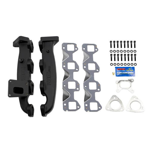 Wehrli Custom Fabrication WCF100373 Billet Exhaust Manifold Kit with Gaskets for 2017-2026 Chevrolet Silverado / GMC Sierra 2500 HD / 3500 HD 6.6L L5P Duramax