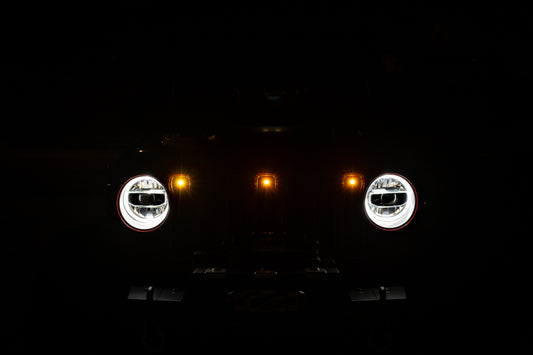 DV8 Offroad 2018+ Jeep JL Grill Amber Marker Lights - #GRJL-02