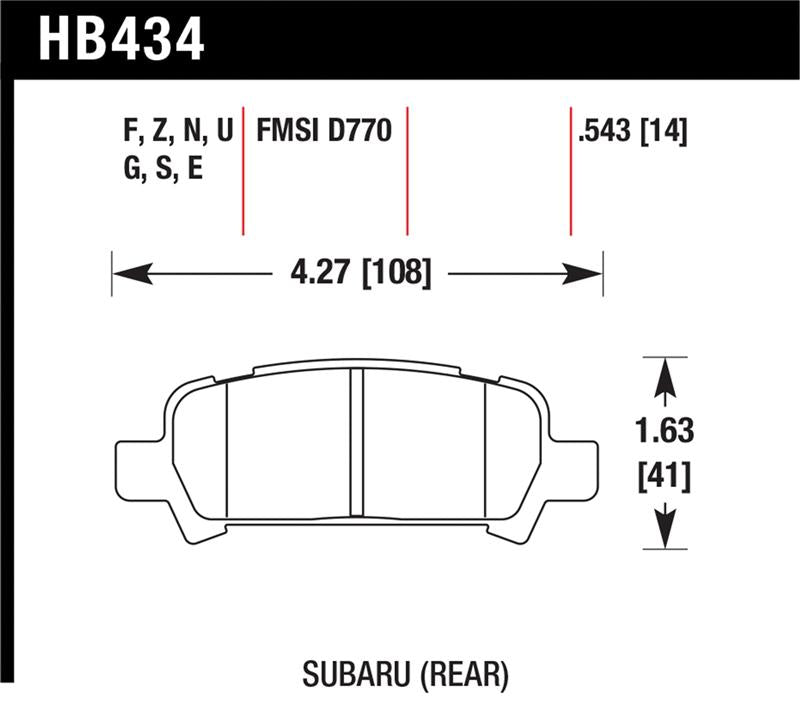Hawk Performance HB434N.543 HP Plus Crossover Street/Motorsport Brake Pads