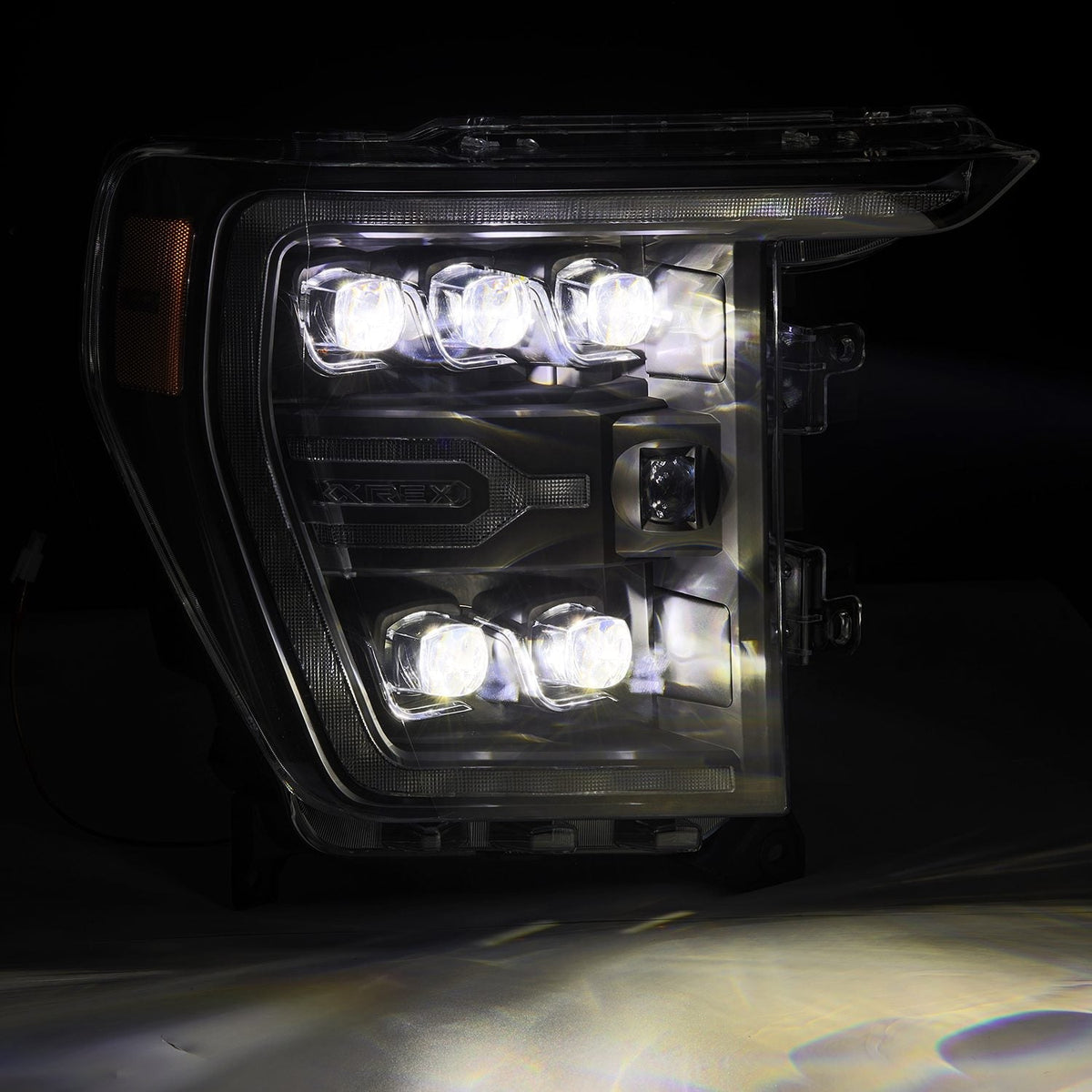 AlphaRex 880137 21-22 Ford F-150 NOVA LED Projector Headlights Plank Style Black with Activation Light/Sequential Signal