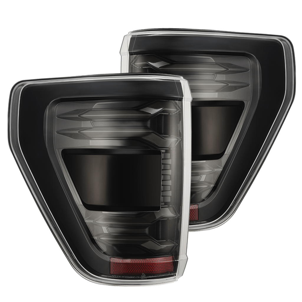 AlphaRex 653060 21-23 Ford F-150 LUXX LED Taillights - Alpha-Black with BLIS