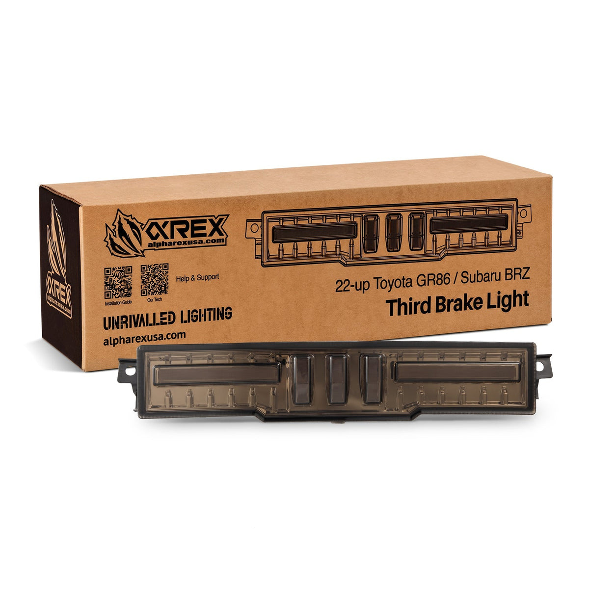AlphaRex 220070 21-24 Toyota GR86 / 21-24 Subaru BRZ NOVA-Series Prismatic LED Fourth Brake Light - Clr Smk