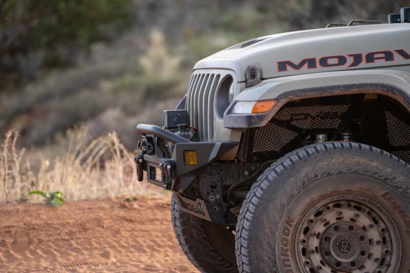 DV8 Offroad 18-23 Jeep Wrangler JL / 20-23 Jeep Gladiator JT FS-7 Mid-Width Winch Front Bumper - #FBJL-07