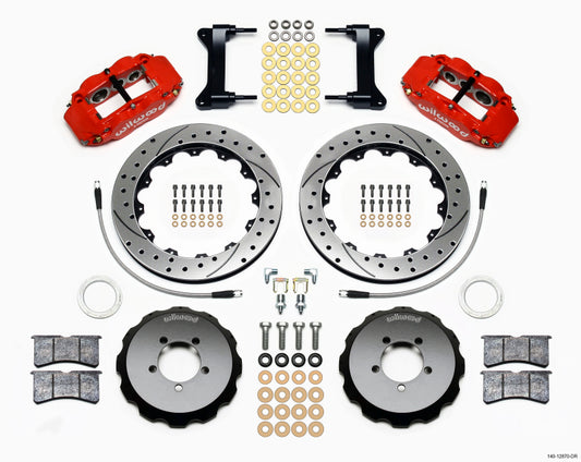 Wilwood Narrow Superlite 6R Front Hat Kit 12.88in Drill Red 2012-Up Toyota / Scion FRS w/ Lines - #140-12870-DR