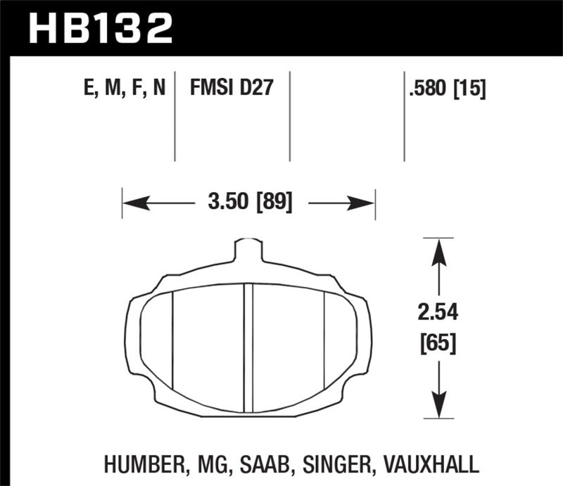 Hawk Performance HB132D.580 ER-1 Motorsport Brake Pads