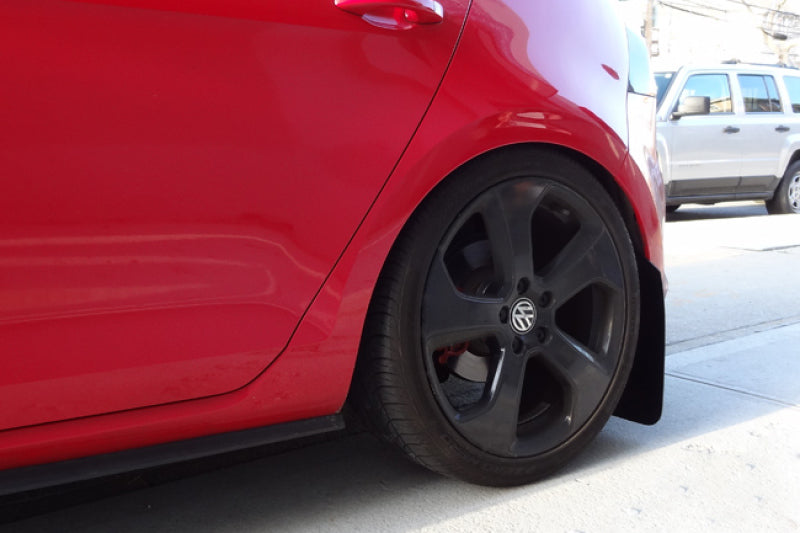 Rally Armor UR Mud Flaps - 2015-2018 Volkswagen GTI + 3 more fitments - Black/Red Logo - #MF37-UR-BLK/RD