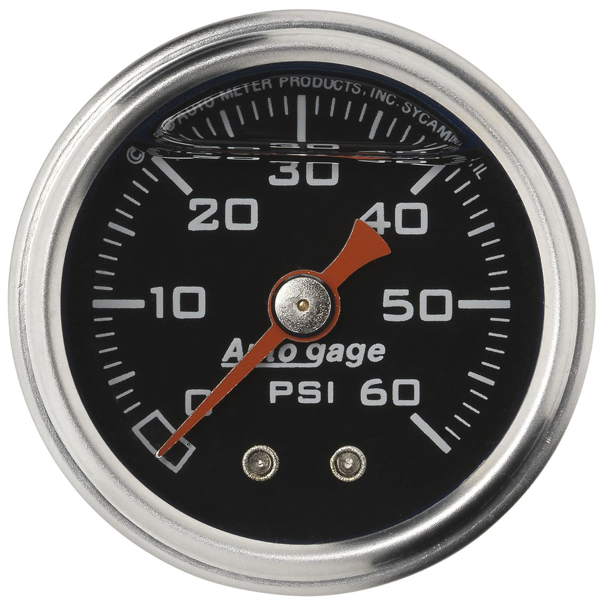 AutoMeter 2173 AutoGage 1.5in Liquid Filled Mechanical 0-60 PSI Fuel Pressure Gauge - Black