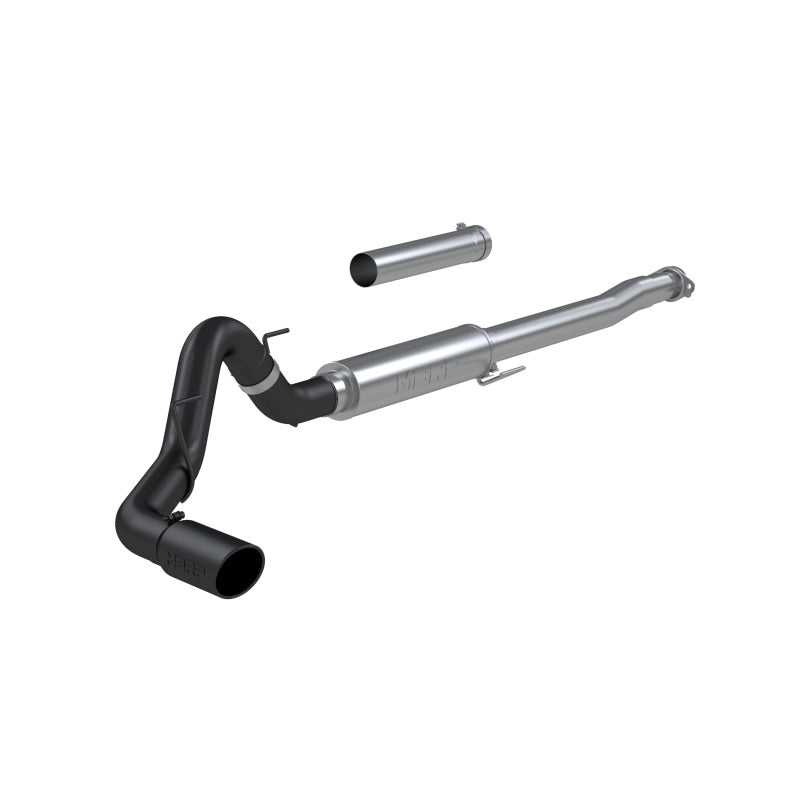 MBRP F150/4in Black-Coated AL Steel Cat-Back - RACE VERSION