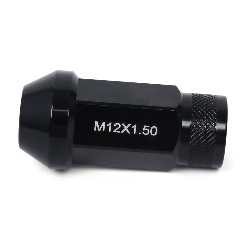 BLOX Racing Street Series Forged Lug Nuts - Black 12 x 1.5mm - Set of 16 (New Design) BXAC-00103-SSBK