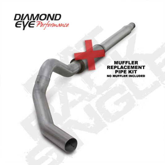 Diamond Eye K5344A-RP 5in Cat-Back Exhaust Muffler Replacement Pipe - 2003-2007 Ford F-250/F-350 | Aluminized