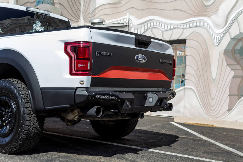 Addictive Desert Designs for 17-18 Ford F-150 Raptor HoneyBadger Rear Bumper w/ 10in SR LED Mounts