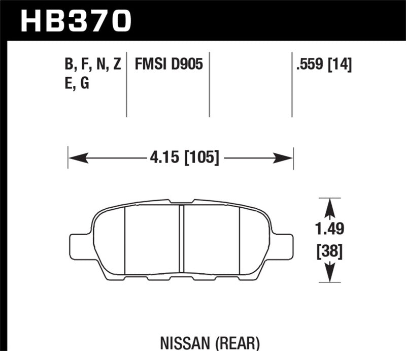 Hawk Performance HB370C.559 HPX Motorsport Brake Pads