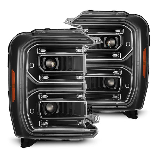 AlphaRex 880908 23-26 Ford F-250 SD LUXX LED Projector Headlights Alpha Black w/Activation Light/Sequential Signal/Switchback