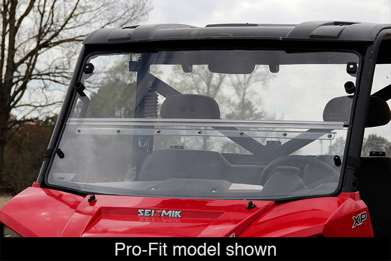Seizmik 10-14 Polaris 400-570 Ranger Mid-Size - 1.75 in. Versa-Fold Windshield - UV Resistant Poly 50-23079KIT
