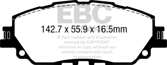 EBC 2019+ Lexus ES300H 2.5L Hybrid Yellowstuff Front Brake Pads DP42378R
