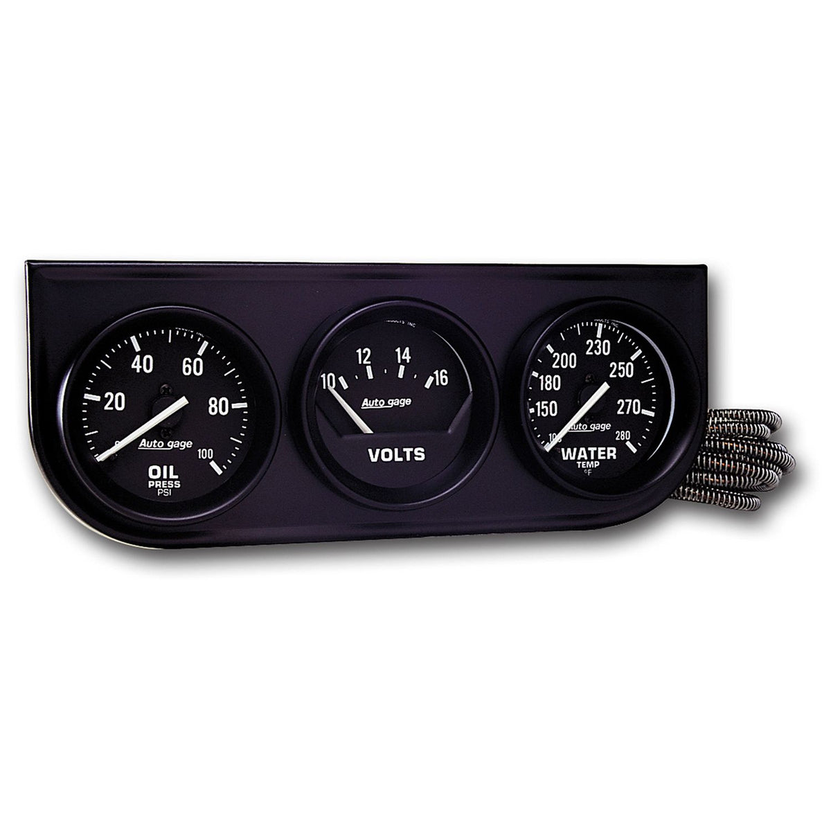 AutoMeter 2397 AutoGage 3-Gauge Console 2-1/16in Mechanical Oil Pressure/Volt/Water Temperature