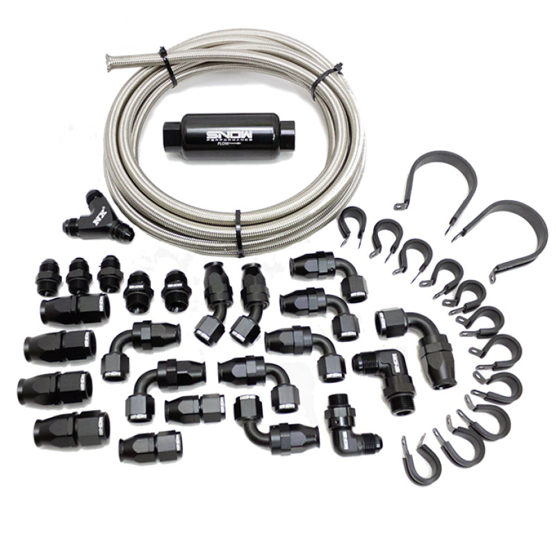 Snow Performance SNF-60001 10AN Braided Stainless Fuel Line Kit