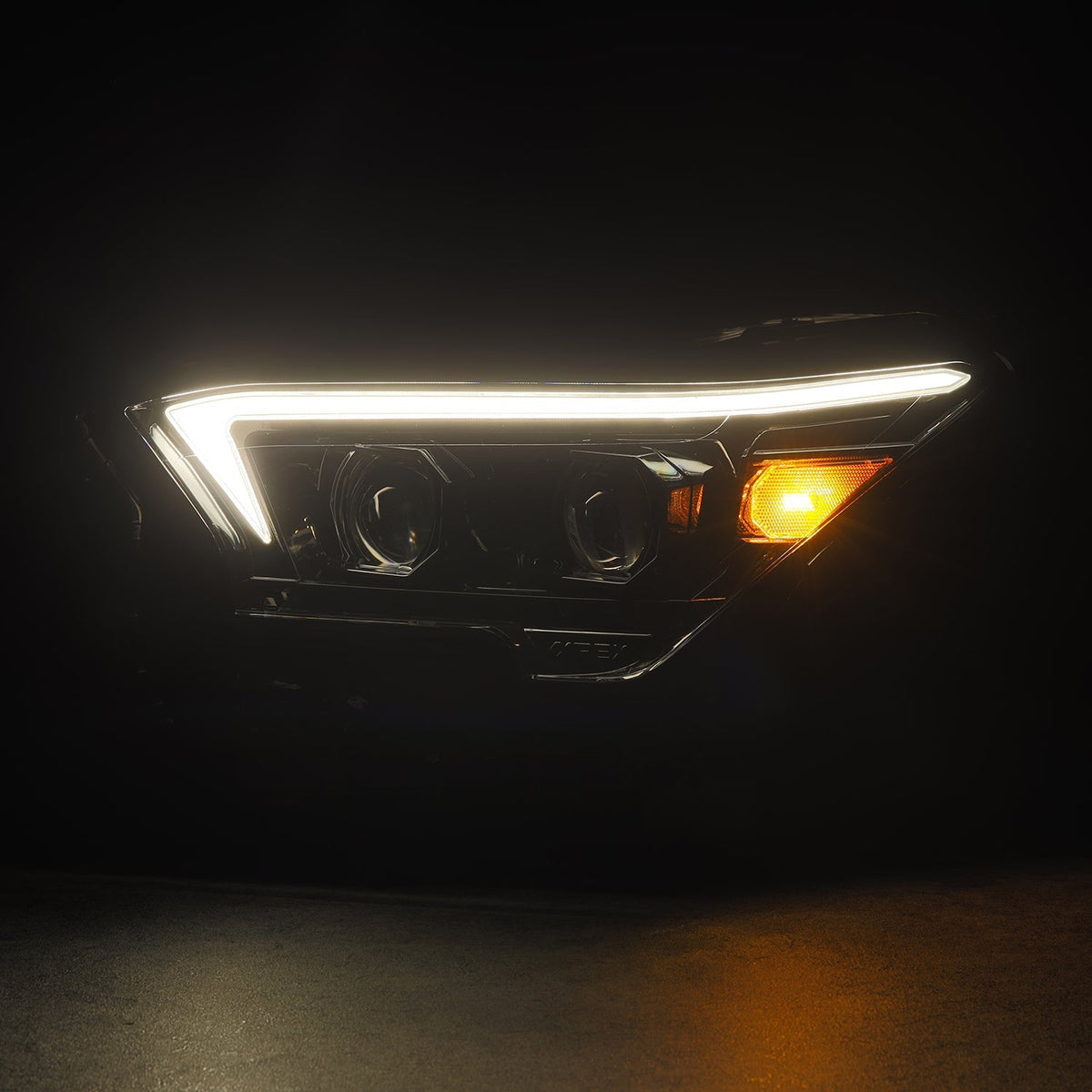 AlphaRex 880334 23-24 Toyota Tacoma LUXX-Series LED Projector Headlights Alpha Black with Activation Light & Sequential Signal + DRL