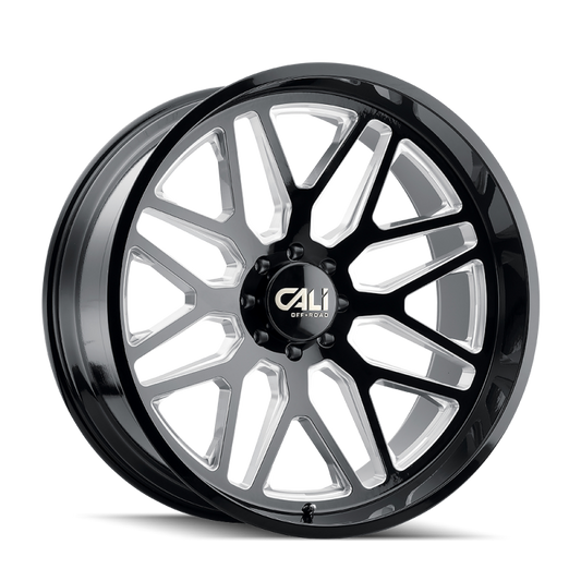Cali Off-Road Invader 9115 22x12 8x170 -51mm Gloss Black Milled Wheel 9115-22270BM