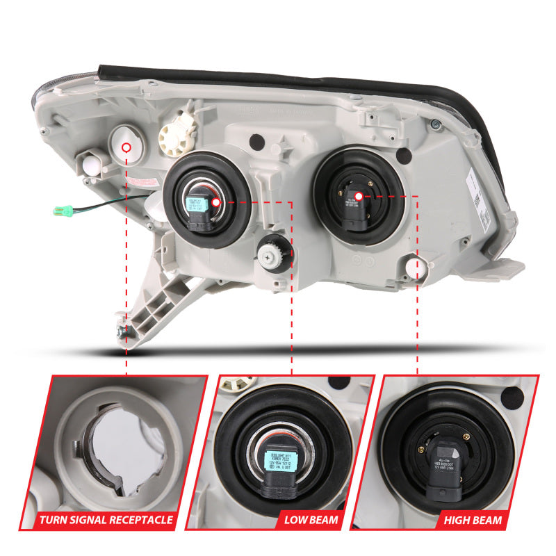 ANZO 2006-2009 Toyota 4Runner LED Projector Headlights - Plank Style Black