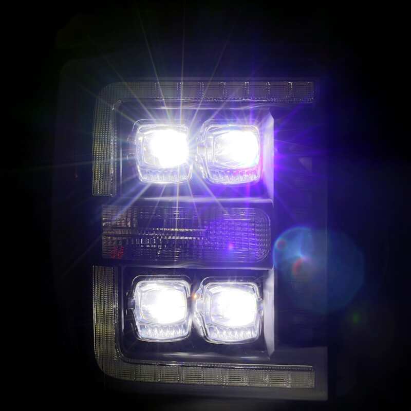 AlphaRex 880148 11-16 Ford F-350 SD NOVA LED Projector Headlights Plank Style Chrome w/Activation Light/Sequential Signal