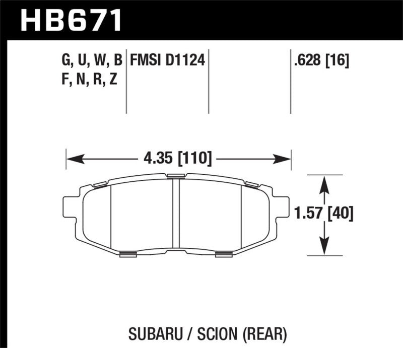 Hawk Performance HB671C.628 HPX Motorsport Brake Pads