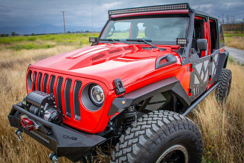 DV8 Offroad 18+ Jeep JL Heat Dispersion Hood - Primer Black - #HDMBJL-01