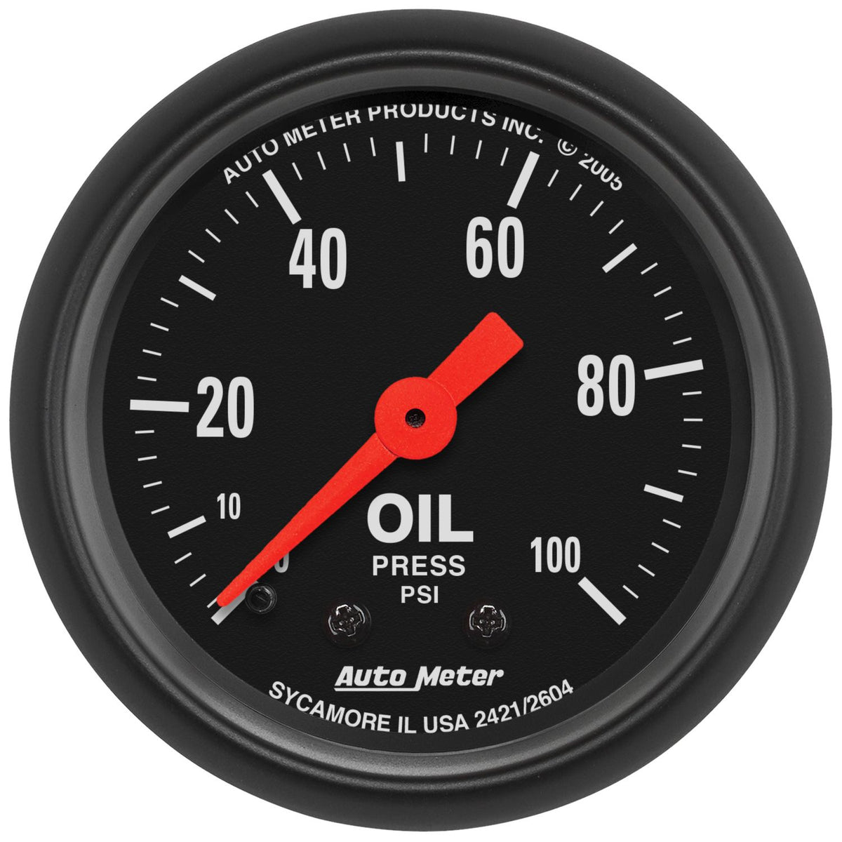 AutoMeter 2604 Z Series 52mm 0-100 PSI Mechanical Oil Pressure Gauge