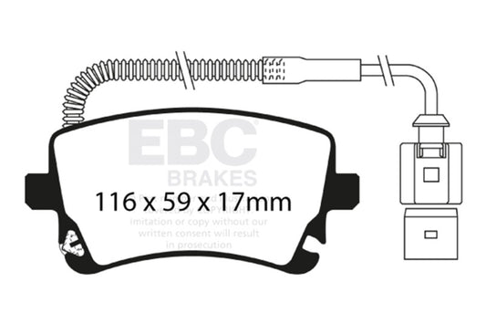 EBC 09-11 Audi A6 Quattro 3.0 Supercharged Yellowstuff Rear Brake Pads DP41470R