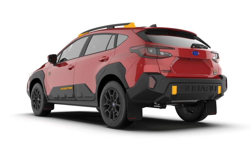 Rally Armor UR Mud Flaps - 2024-2026 Subaru Crosstrek - Black/White Logo - #MF116-UR-BLK-WH