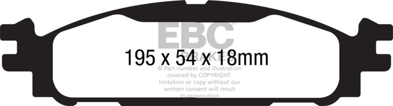 EBC 11+ Ford Explorer 2.0 Turbo 2WD Greenstuff Front Brake Pads DP61873