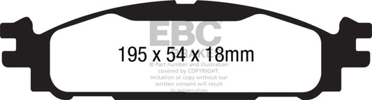 EBC 11+ Ford Explorer 2.0 Turbo 2WD Ultimax2 Front Brake Pads UD1508