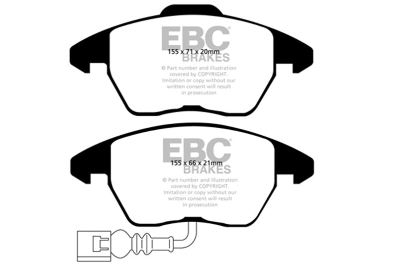 EBC 07-09 Audi TT 2.0 Turbo Yellowstuff Front Brake Pads DP41945R