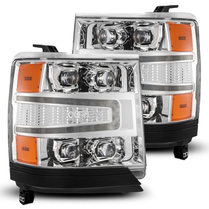 AlphaRex 880238 16-18 Chevrolet 1500 HD NOVA-Series LED Projector Headlights Chrome with Activation Light/Sequential Signal & DRL(Req 810023)