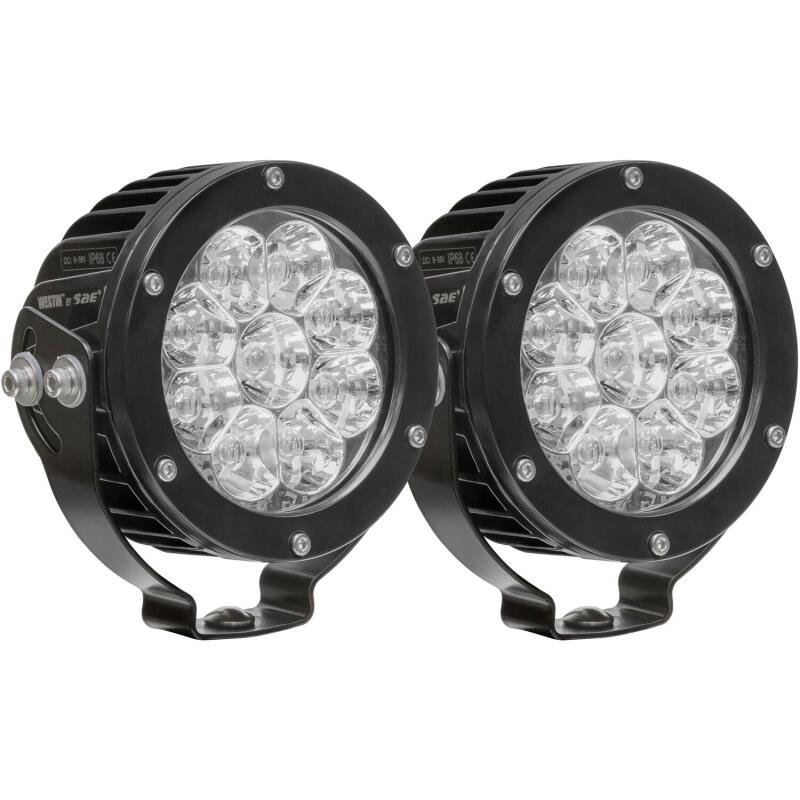 Westin 09-12007A-PR Axis LED Auxiliary Light 4.75 inch Round Spot with 3W Osram (Set of 2) Black