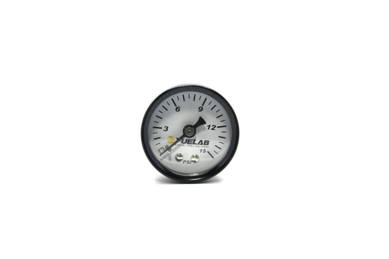 Fuelab 71502 1.5in Carb Fuel Pressure Gauge - Range 0-15 PSI