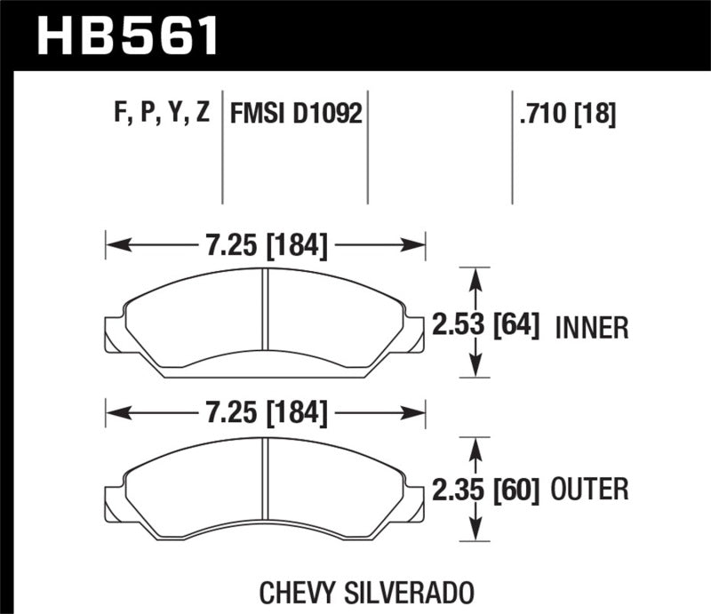 Hawk Performance HB561B.710 HPS 5.0 Street Brake Pads
